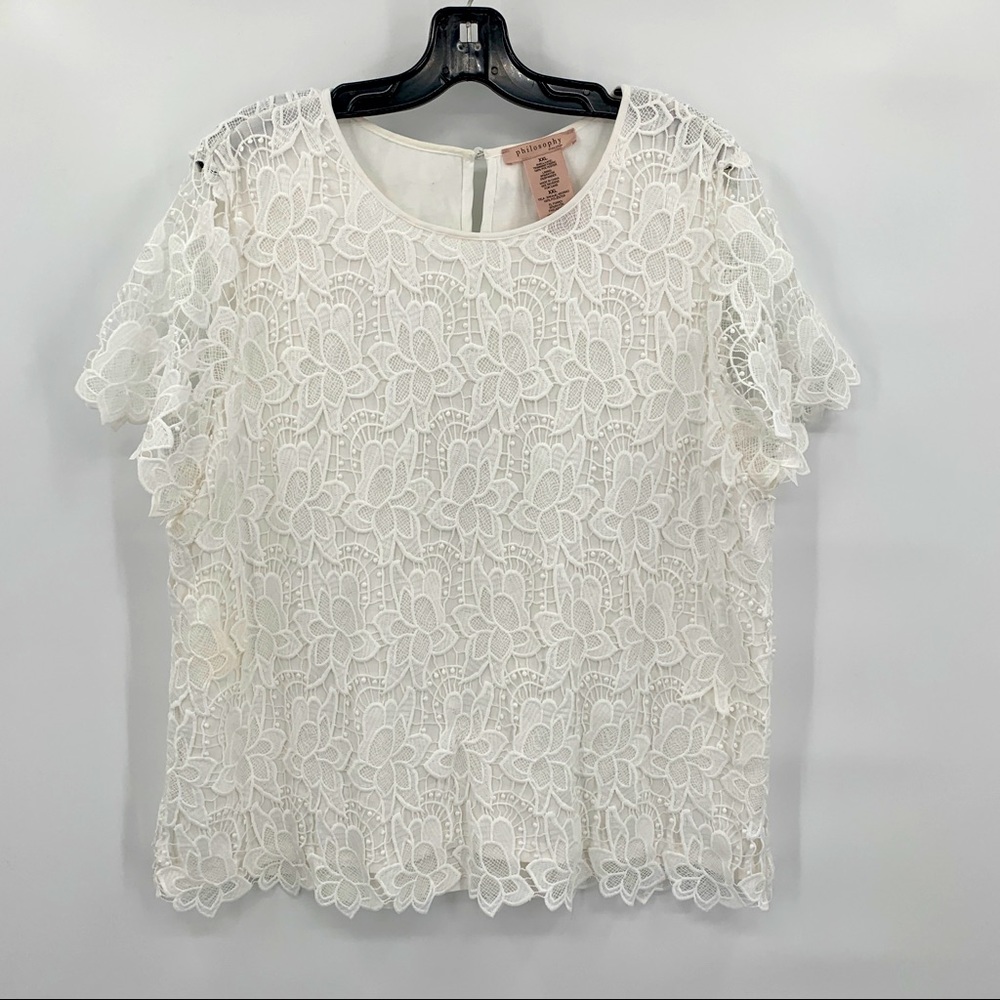Philosophy Cream White Lace Top Size XXL